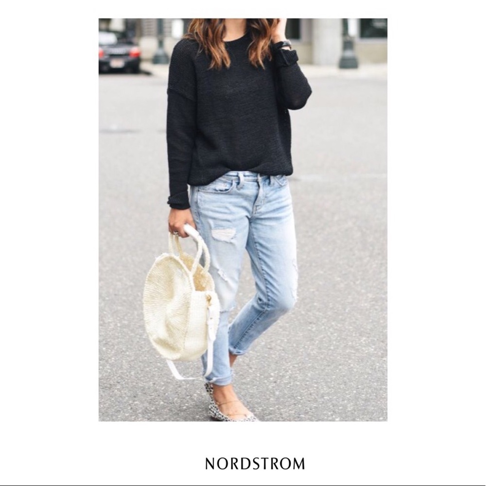 Nordstrom Trouve Skinny Boyfriend Crop Denim 26